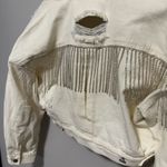 Blue B White Crop Rhinestone Jean Jacket Size Small/Medium Photo 1