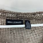 Nina Leonard women's brown speckled lagenlook netted button cardigan lightweight Photo 2