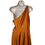 Obando One Shoulder Maxi Gown Dress in Burnt Orange crepe sz 8 Photo 8