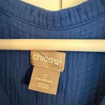 Chico's Chico’s blue gauze seamed front tassel tie sundress size small Photo 2