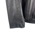 Q.U.E Genuine Lambskin Leather Blazer Jacket Black Size L Lined Button Front Size L Photo 12