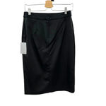 Tadashi Shoji Stretch Satin Pencil Skirt in Black Size 6 Photo 5