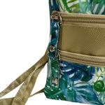 Glove It Crossbody Bag Purse Womens Floral Tropical Leaf Multi Zip Polyester Green Photo 1