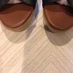 MATT BERSON Black Leather Slingback Adjustable Strap Wedges Photo 2