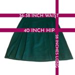VINTAGE 1980'S GREEN W/RED & BLACK WAIST PLEATED WOOL MIDI SKIRT (16) Photo 12