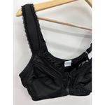 Black Mesh Inset Lace Trim Padded Strap Zip Front Bra Women's Size Medium 36 Photo 2