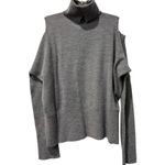 Vince  Sweater 100% Merino Wool Cold Shoulder Turtleneck Gray MEDIUM‎ Photo 1
