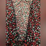 & Other Stories Paris Atelier & Other Stories blue red scallop edge strawberry wrap blouse Photo 5