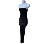 Nookie  Black Mesh Ruched Maxi Dress XS Bustier Slimming Bodycon Designer $380 Photo 8