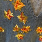 Passion 1 Denim Autumn Leaves Embroidered Top – 3XL Blue Size undefined Photo 4