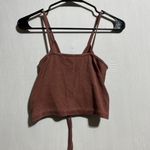 ZARA  Drawstring Ruched Halter Tank‎ Top Women's M Cotton Stretch Sleeveless Photo 4