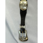 Vintage Womens Justin Leather Western Concho Belt Black Size 28 Boho Festival Photo 5