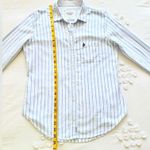 Abercrombie & Fitch Vintage Y2K  Striped Linen Button Up Shirt - White/Blue - S Photo 11