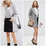 ASOS Skater Coat in Wool Blend With Oversized Collar and Self Belt Sz 16 Photo 2