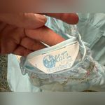 Vintage NOS 60s Katz Kittens cotton eyelet lace nightgown robe set, size medium Blue Photo 13