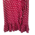 Rails Koreen Wrap Dress Women's L Red Wildflower Floral Short Sleeve Ruffle Hem Photo 3