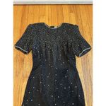 Laurence Kazar Vintage Women's Size S Beaded Silk Dress, Black Party Photo 1