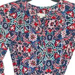 Loft  Long Sleeve Dress Size Small Stained Glass Floral Print Photo 4