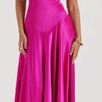 House Of CB  'Anabella' Fuchsia Lace Up Maxi Dress NWOT size XS A-C‎ Photo 0