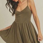 ZARA strappy cross back olive green romper size medium Photo 2