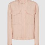 Reiss Ives dusted pink textured twin pocket utility jacket size 2 Photo 0