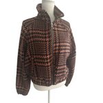 HYFVE  Brown Black Houndstooth Bomber Jacket Coat Size Medium Photo 2