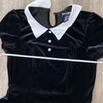 Hot Topic Black & White Collar Velvet Dress Wednesday Addams Goth Small Photo 5