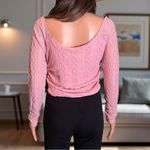 Aeropostale  NWT Pink Long Sleeve Lace Textured Stretch Top Size Large Photo 5