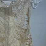 Entro Cream Mini lace boho sleeveless dress S flowy romantic feminine Swiss dot Photo 4