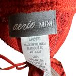 Aerie  Desert Lace Racerback Bralette Rust Red Orange Lace Lined Sz Med Wireless Photo 8
