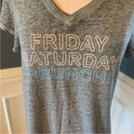 State of Mine Weekend Tee VNeck Gray  Lightweight Cotton Tshirt Womens Small Photo 2