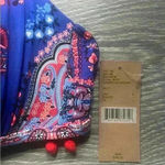 NWT Crémieux Blue Bikini Top Red Tassels Paisley Print Halter Style Size L Size L Photo 1