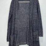 Barefoot Dreams  CozyChic Luxe Size M Dark Grey Cozy Loungewear Hooded Open Front Photo 0