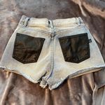 MINKPINK Denim And Faux Leather Shorts Photo 4
