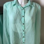 Charlotte Russe Green Long Sleeve Button Down Shirt Photo 2