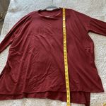 Zenana Outfitters Women's Size M Long Sleeve Side Slit Tunic Top Maroon Red Flowy Oversized Photo 7