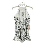 She & Sky Black and White Spotted Short Open Back Romper Women Size Large NWT Photo 4