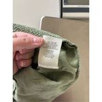 Wilfred Aritzia Wander Green Linen Puff Sleeve Cropped Blouse Size Small Photo 3