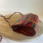 Vintage Patchwork Genuine Leather India Made Square Small Crossbody Bag Tan Photo 4