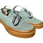 Vans  Authentic Sneakers Low Top Gum Sole Lace Up Skate Canvas Green M5.5 W7 NWOT Photo 1