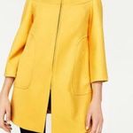 ZARA Yellow Round Neck Full Zip Tailored Coat 3/4 Length Sleeves Size Medium Photo 9