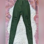 Alo Yoga  High Waist Ripped Warrior Legging Hunter Green Pants Photo 10