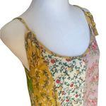 Ninexis Color Block Floral Boho Hippie Patchwork Dress Tassel Ties Womens Small Yellow Photo 6