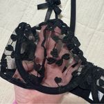 SheIn Black Lace Embroidered Heart Mesh Unlined Bra Photo 2