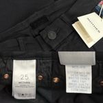 MOTHER High Waisted Looker Ankle Fray Jeans in Guilty Glitter Racer size 25 NWT Black Photo 2