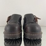 L.E.I . Vintage Y2K Brown Faux Leather Chunky Platform Lace Up Heeled Mule Shoes Photo 6