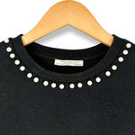 ZARA  | Women's Size 5 | Black Short Sleeve Top w/ Pearl Accented Round Collar Photo 3