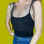 Black Silver Sparkle Beaded Festival Sexy Necklace Rhinestone Jewelry Top Photo 8