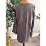umgee USA Cold Shoulder Lace Up V Neck Gray Tunic Top Shirt Size S Photo 1