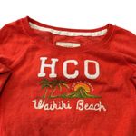 Hollister Vintage  90s Orange HCO Waikiki Beach Crew Neck Sweatshirt Large Preppy Photo 1
